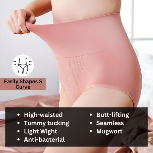 High-Waisted Tummy Control Seamless Underwear - Set of 2 (Pink)