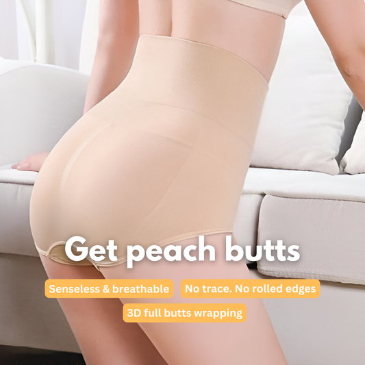 High-Waisted Tummy Control Seamless Underwear - Set of 2 (Beige)